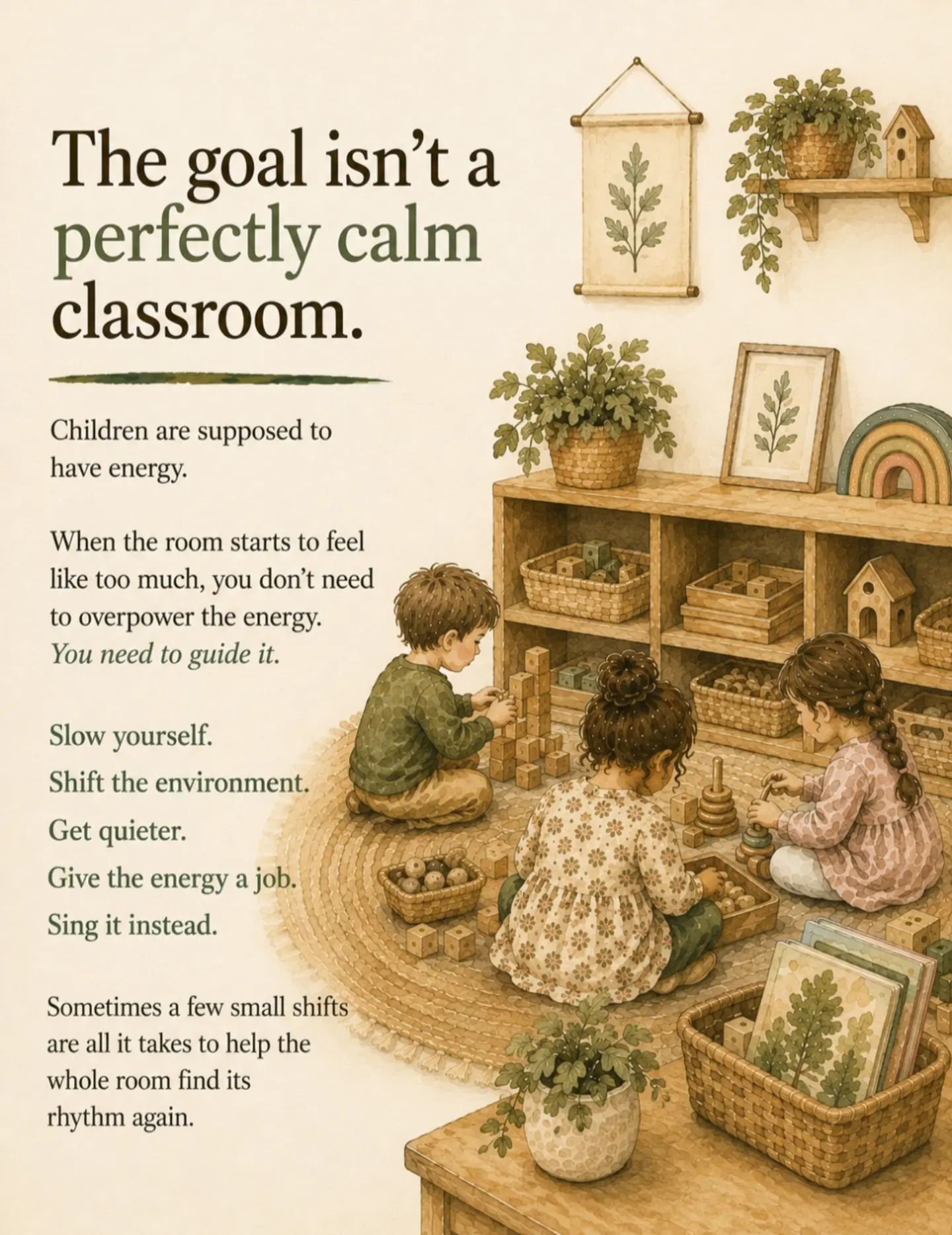 A preschool classroom can go from calm to A LOT in about thirty seconds